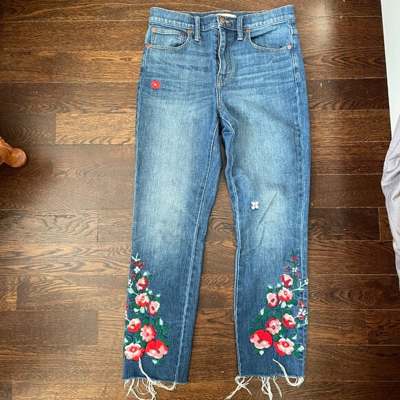 Madewell High-Rise Slim Boyjean - Embroidered Edition-Sz. 26 - Picture 2 of 15